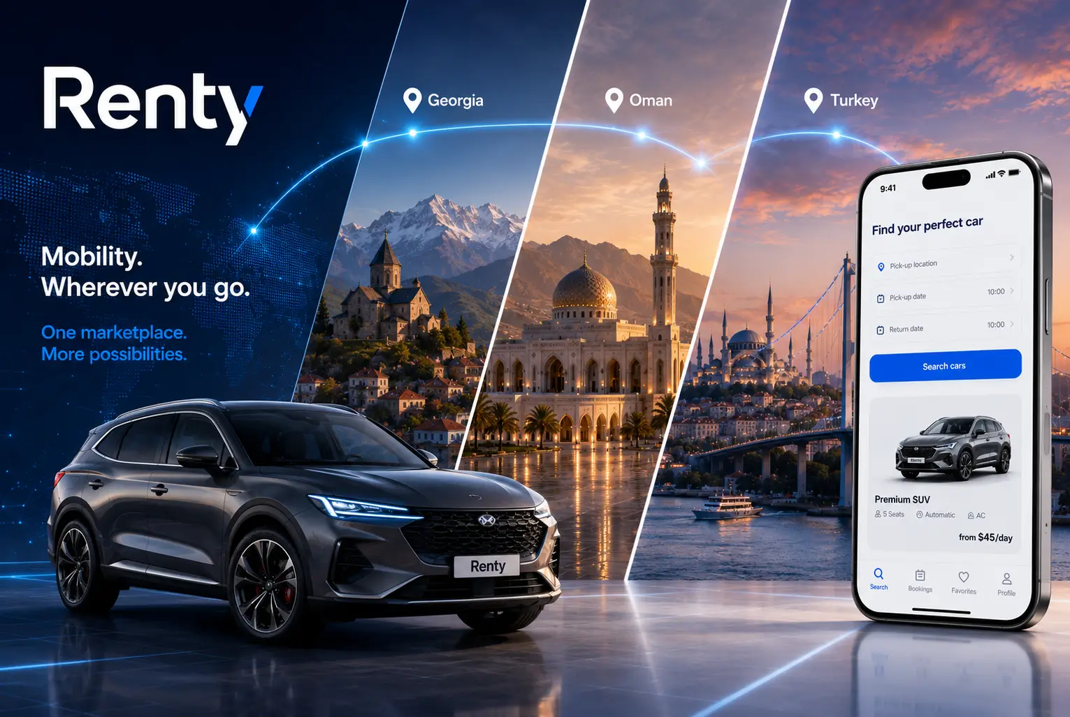 Renty Brings Its Car Rental Marketplace to Georgia, Oman, and Turkey