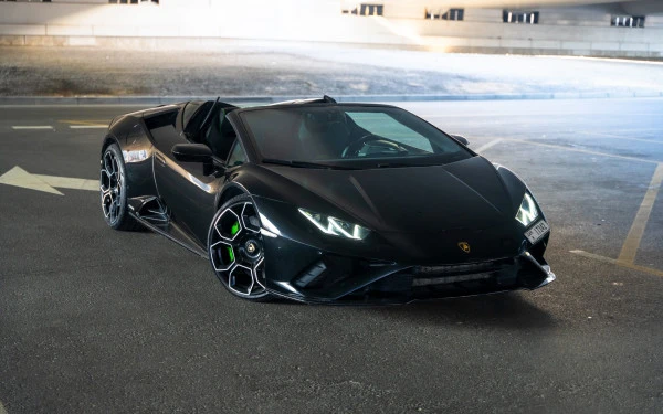 Черный Lamborghini Evo Spyder Photo 4