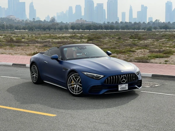 Blue Mercedes SL 43 AMG Photo 4