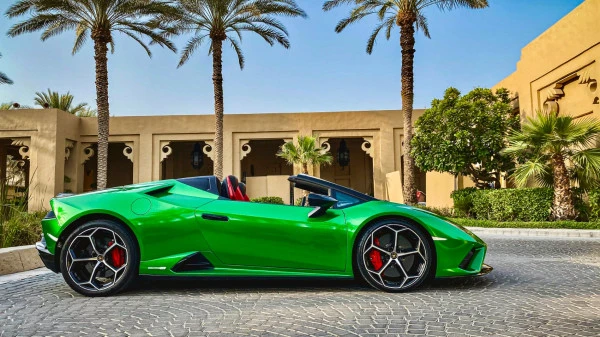 Зеленый Lamborghini Evo Spyder Photo 2