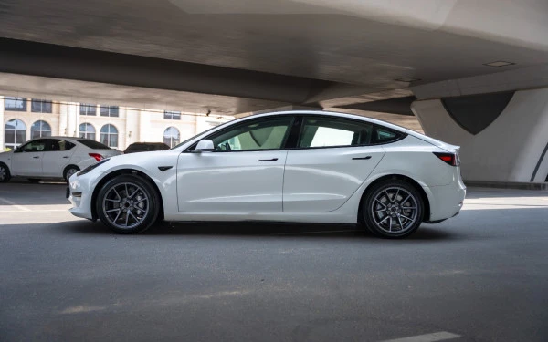 White Tesla Model 3 Photo 2