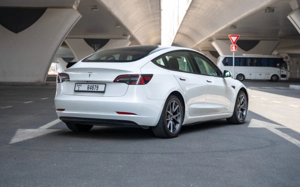 White Tesla Model 3 Photo 8