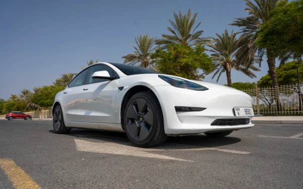 White Tesla Model 3 Photo 2