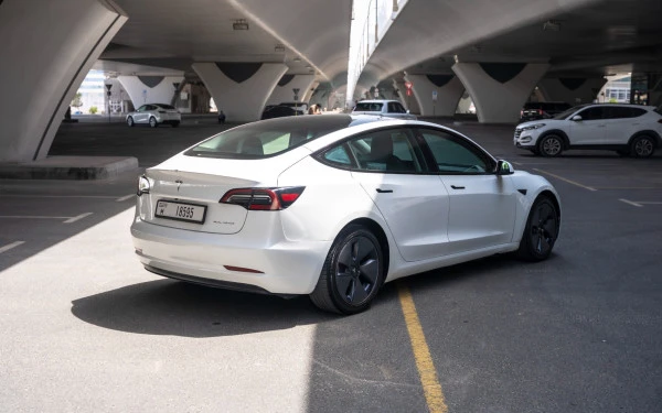 White Tesla Model 3 Photo 8