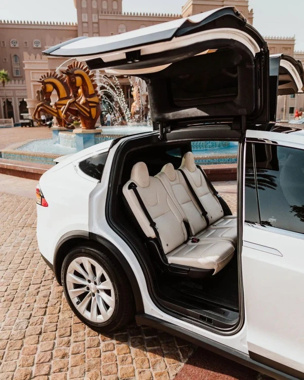 White Tesla Model X Photo 3