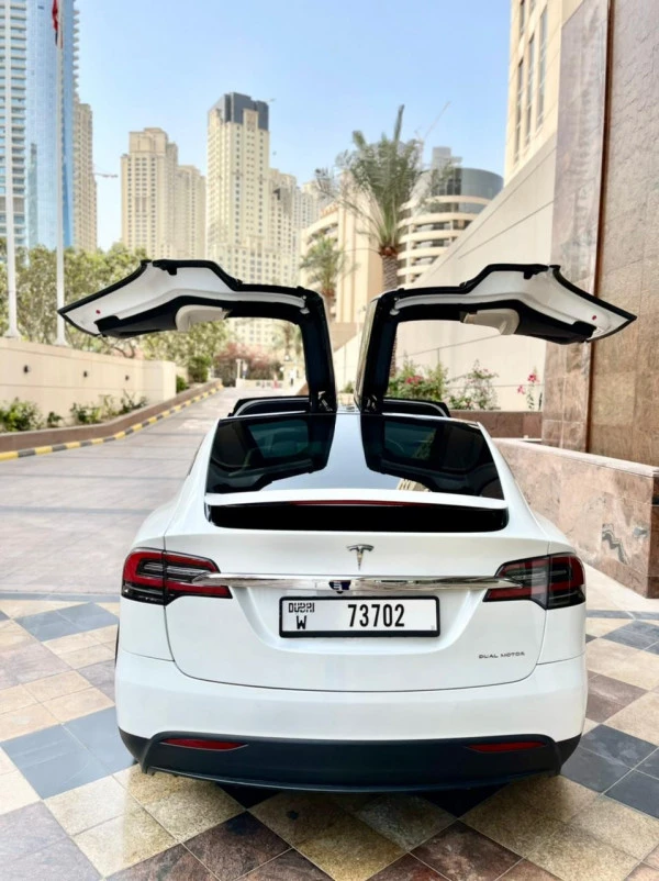 White Tesla Model X Photo 4