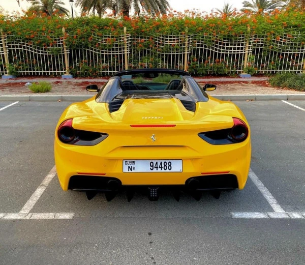 Yellow Ferrari 488 Spyder Photo 2
