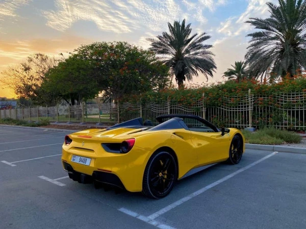 Yellow Ferrari 488 Spyder Photo 3