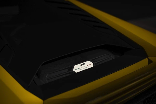 Желтый Lamborghini Evo Spyder Photo 15