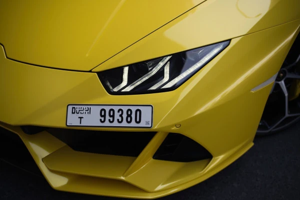 Желтый Lamborghini Evo Spyder Photo 19