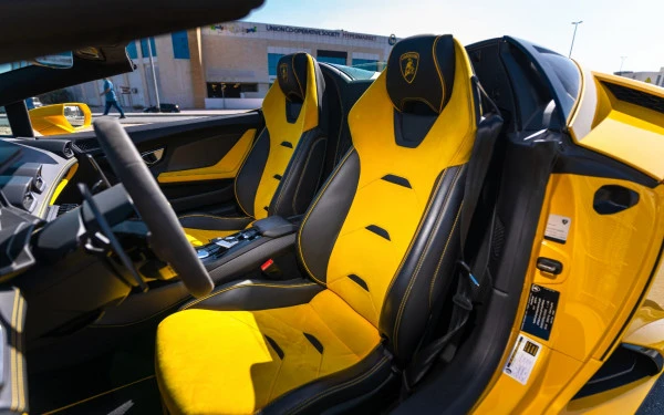 Желтый Lamborghini Evo Spyder Photo 5