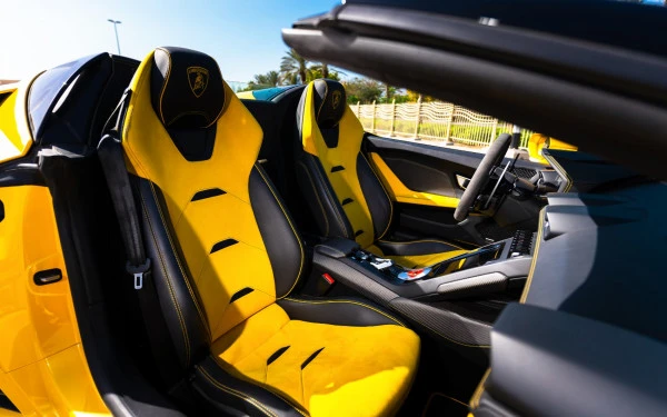 Желтый Lamborghini Evo Spyder Photo 6