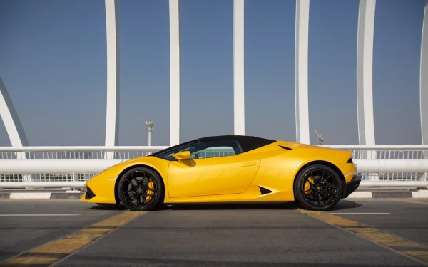 Yellow Lamborghini Huracan Spyder Photo 2