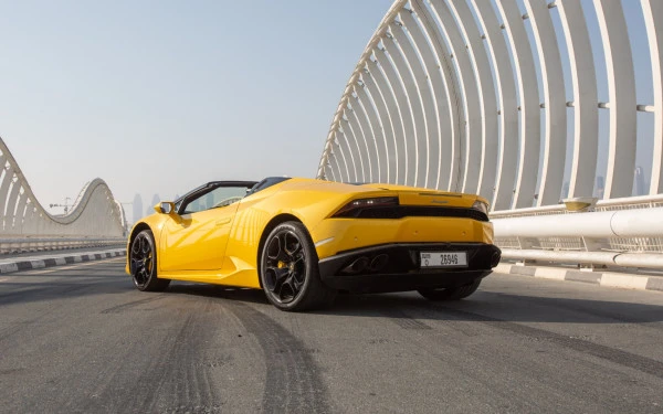 Yellow Lamborghini Huracan Spyder Photo 4